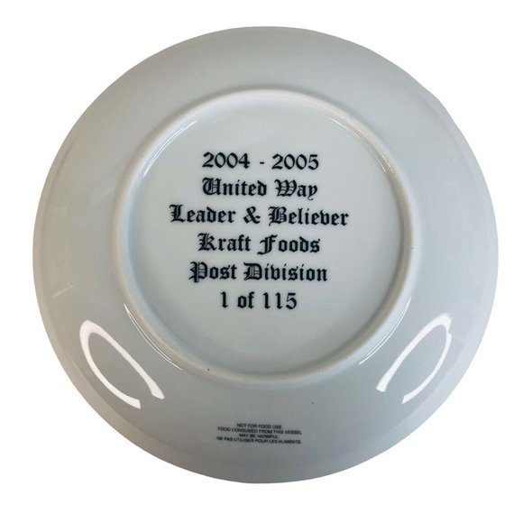 Post Cereal Bran Flakes Collector Plate 2004 2005 Kraft Food United Way VTG Rare - Picture 3 of 4